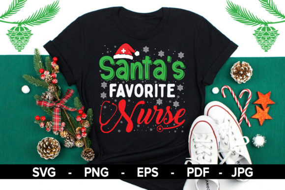 Christmas, Santa s Favorite Nurse Graphics & Print Templates