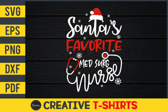 Santa's Favorite Nurse Graphics & Print Templates