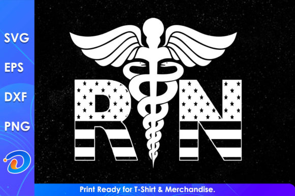 USA Flag Rn Nurse Svg Cutting Files for Graphics